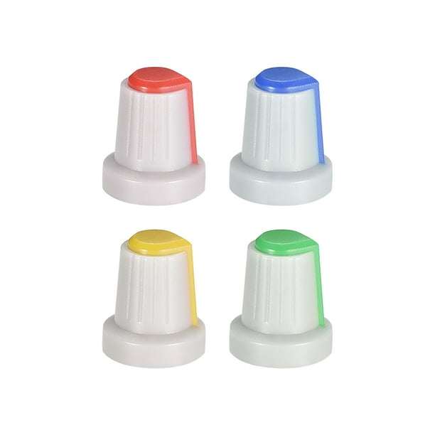 40Pcs 6mm Knob for Effect Pedal Amplifier Grey Potentiometer Knob 4 Colors Mark